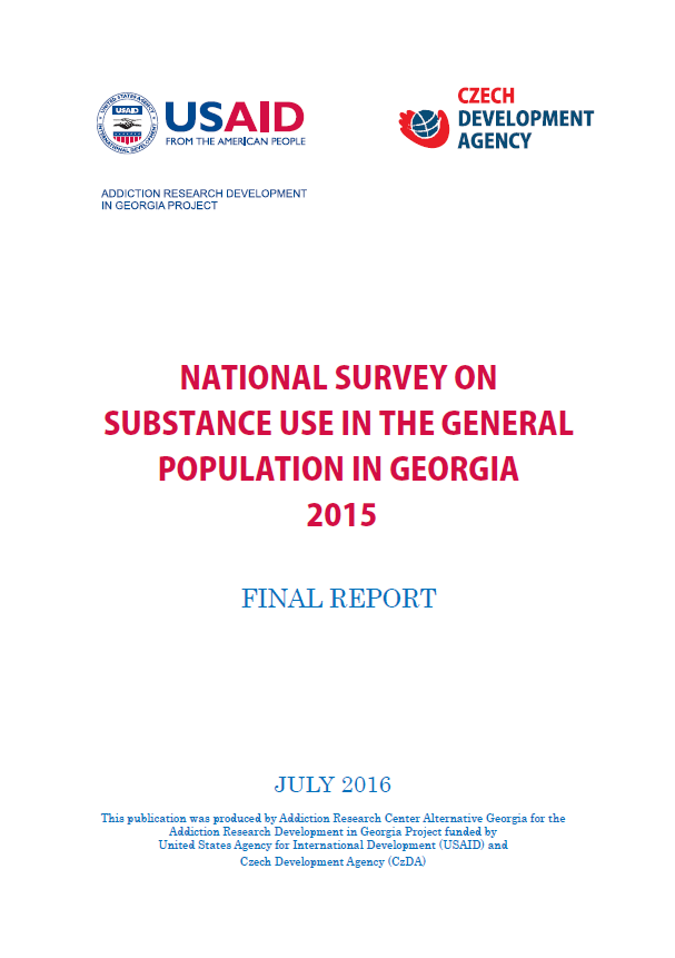 National Survey On Substance Use In The General Population In Georgia 2015 
