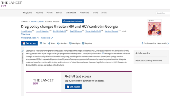Drug policy changes threaten HIV and HCV control in Georgia