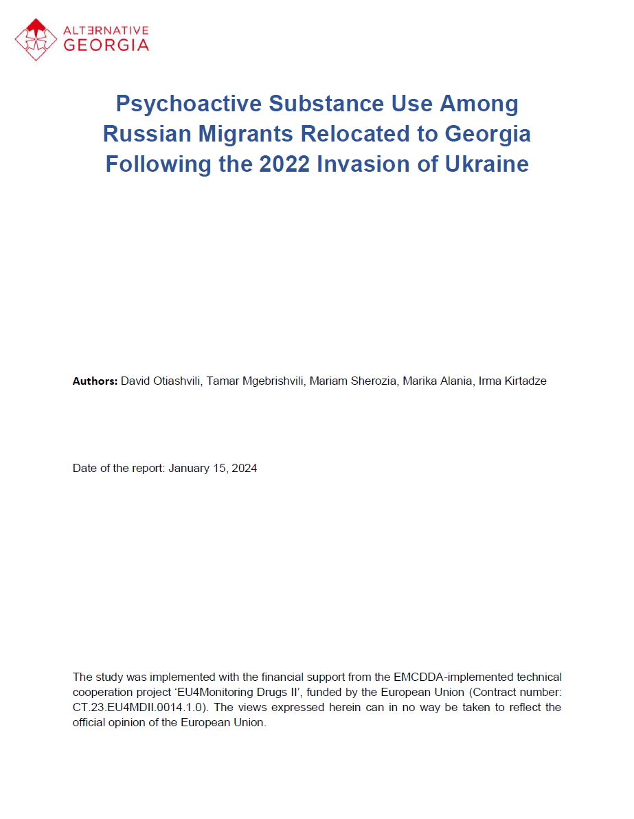 Psychoactive Substance Use Among Russian Migrants Relocated to Georgia Following the 2022 Invasion of Ukraine
